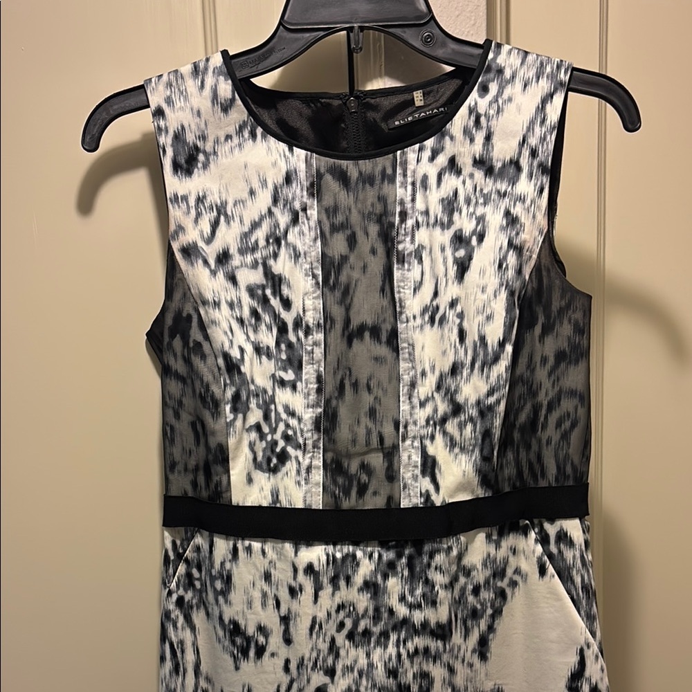 Black and White Sleeveless Dress